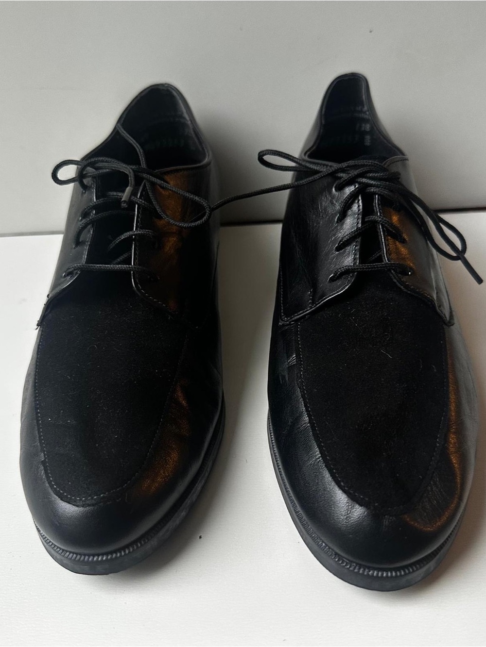 Munro American Black Leather Suede Oxford Shoes Women's Size 8.5